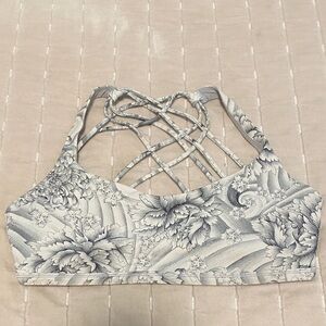 Lululemon Gray Floral Strappy Bra